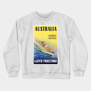 Vintage Travel Poster Australia Lloyd Triestino Crewneck Sweatshirt